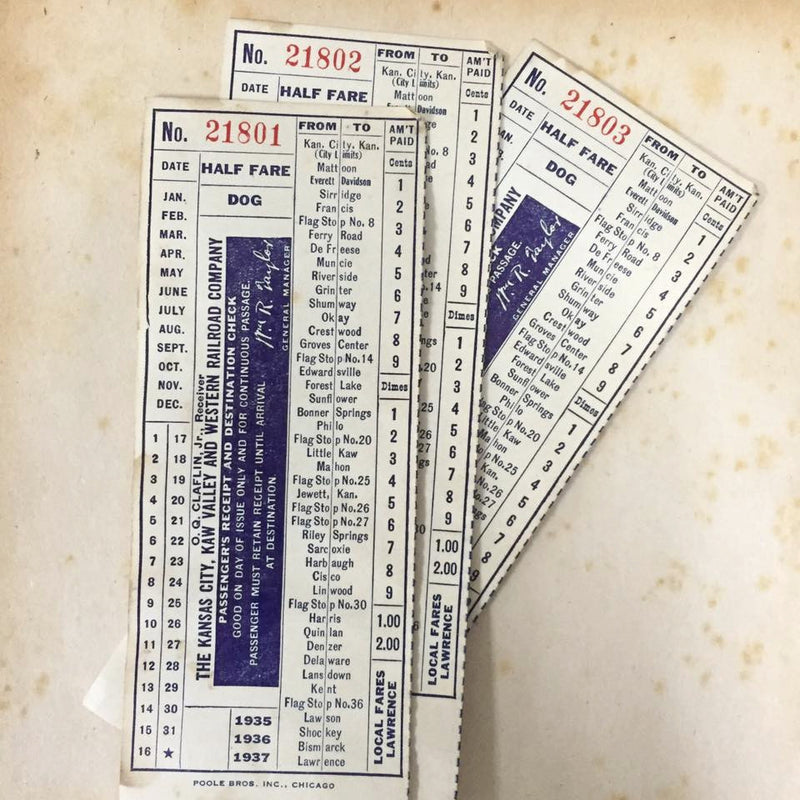 Kansas City Vintage Railroad Check (3pcs)