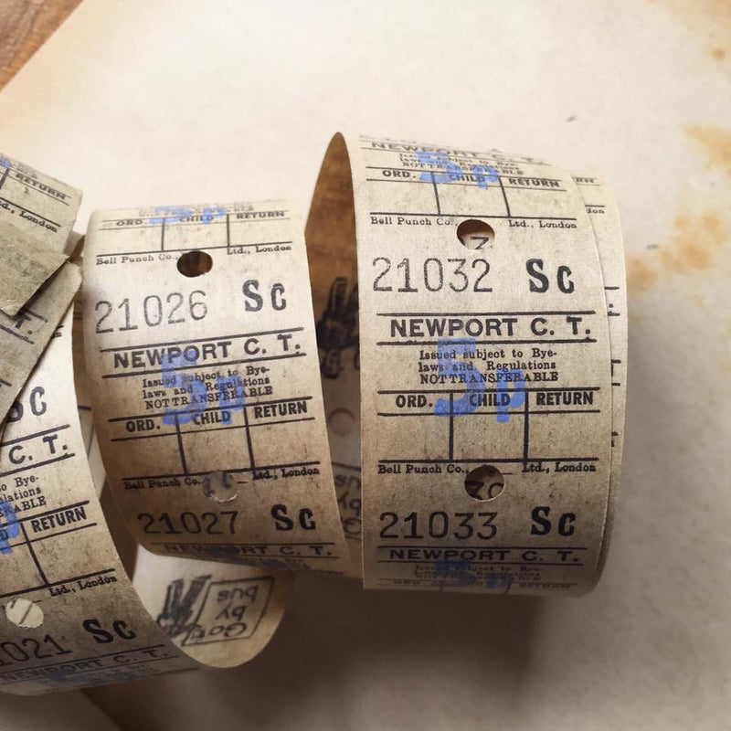 Vintage Bus Tickets Roll - Newport C. T. 5p