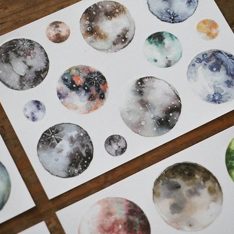 LCN Planet & Moon Washi Stickers