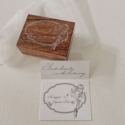 Find Beauty Flower Frame Rubber Stamp