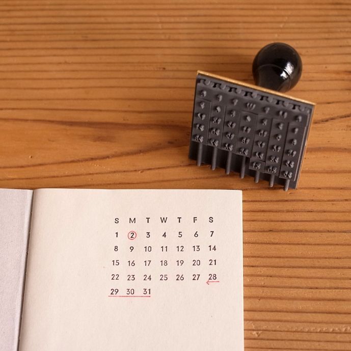 Mizushima Perpetual Calendar Rubber Stamp