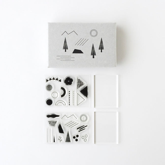 Mizushima JIZAI Clear Stamp Set - Shapes