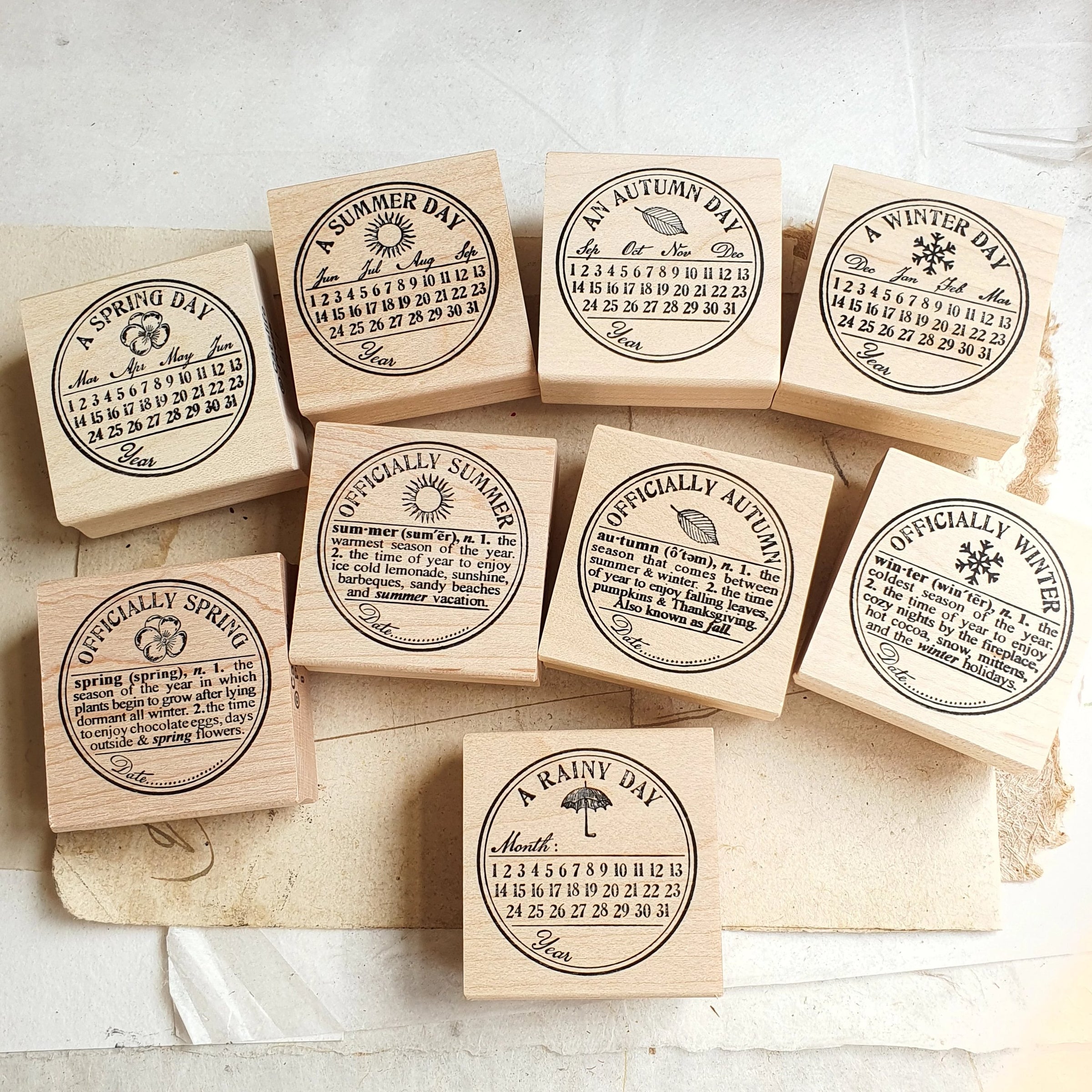 Catslife Press Rubber Stamp - Perpetual Calendar Style A • Miso