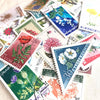 Flowers Theme Vintage Stamps Set