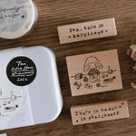 4th Anniversary Stationery Box Rubber Stamp
