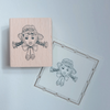 LDV Rubber Stamp: Straw Hat with Silk Ribbon Girl