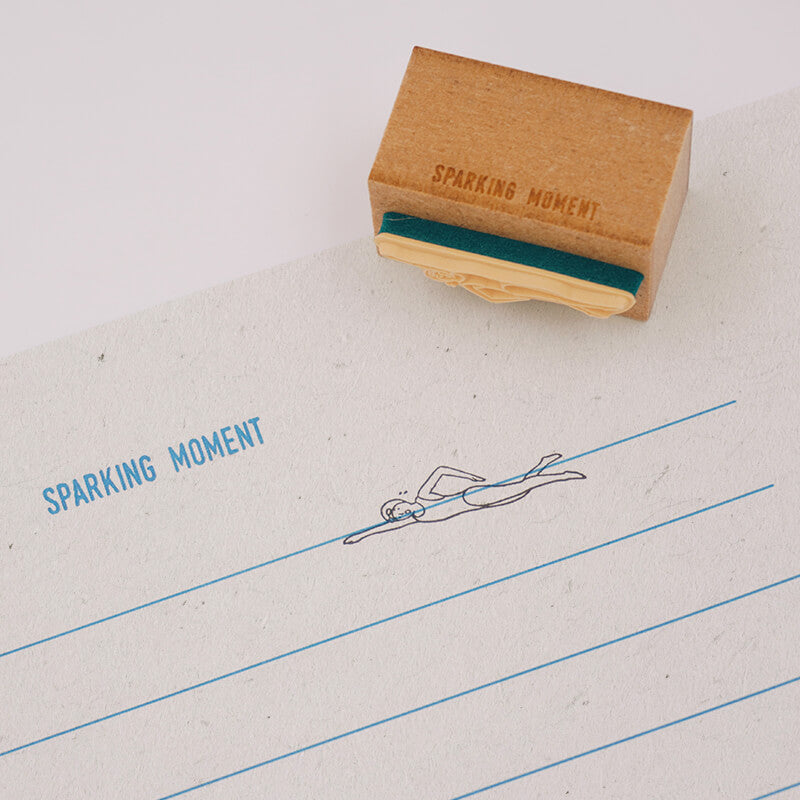 Swimming Pool Girl Rubber Stamp Set
