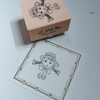 LDV Rubber Stamp: Straw Hat with Silk Ribbon Girl