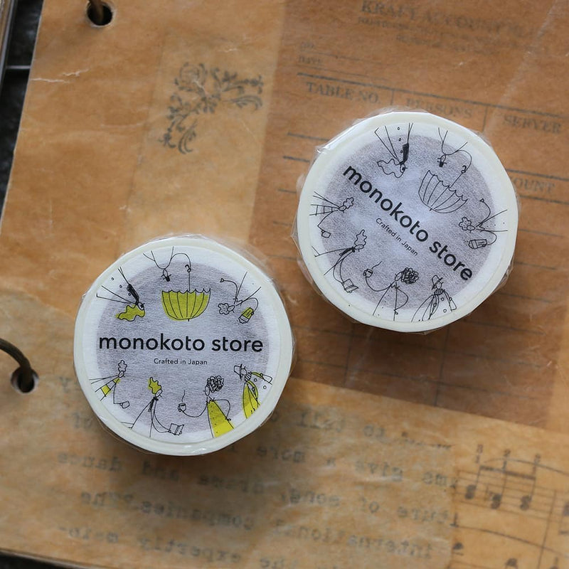 monokoto store x Shuzi Orishige Washi Tape - Vertical (muji/yellow)