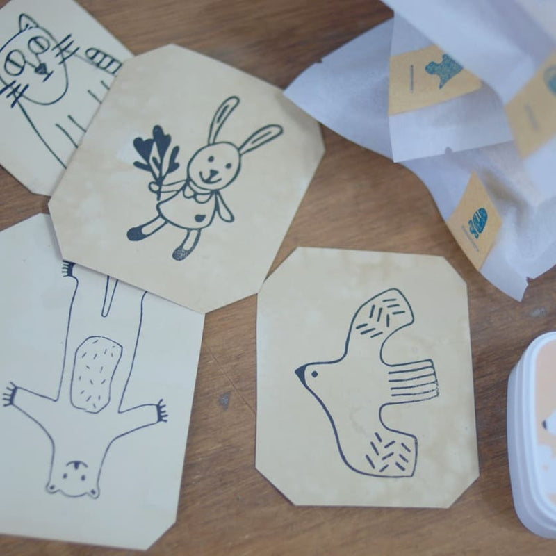 evakaku A Big Rubber Stamp - Bird/Bunny/Cat