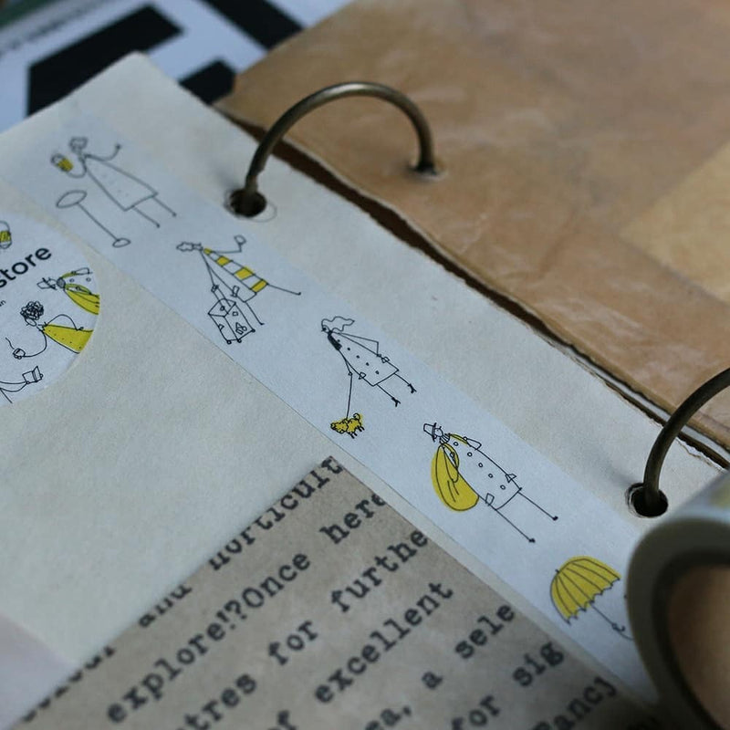 monokoto store x Shuzi Orishige Washi Tape - Vertical (muji/yellow)