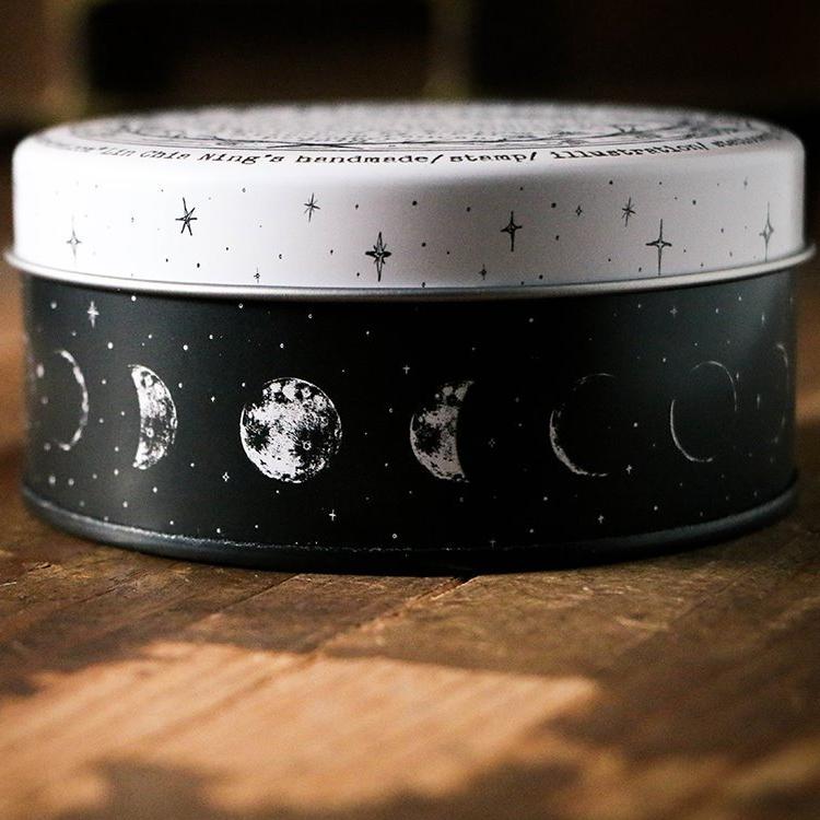 LCN Metal Storage Box - Moon Phase (Round Tin)