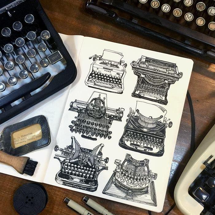 Antique Company Rubber Stamp Series - Typewriter