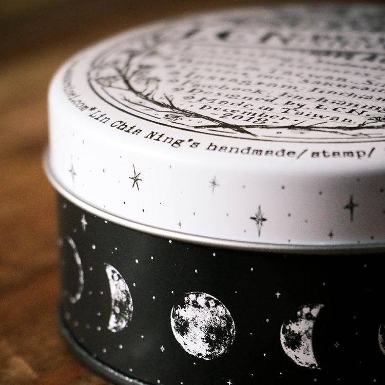 LCN Metal Storage Box - Moon Phase (Round Tin)