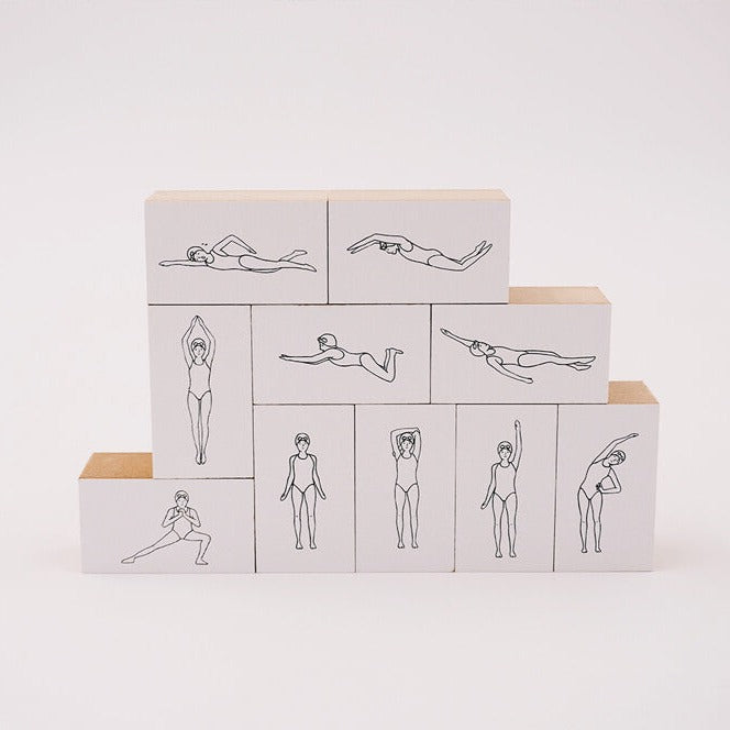 Swimming Pool Girl Rubber Stamp Set