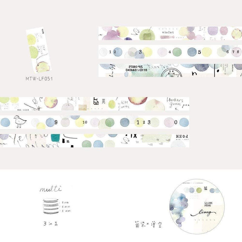 Liang Feng 8mm Washi Tape Set - Multi