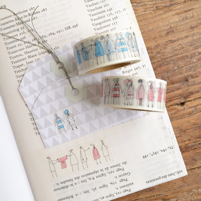 monokoto store x Shuzi Orishige Washi Tape - Horizontal (blue/pink)