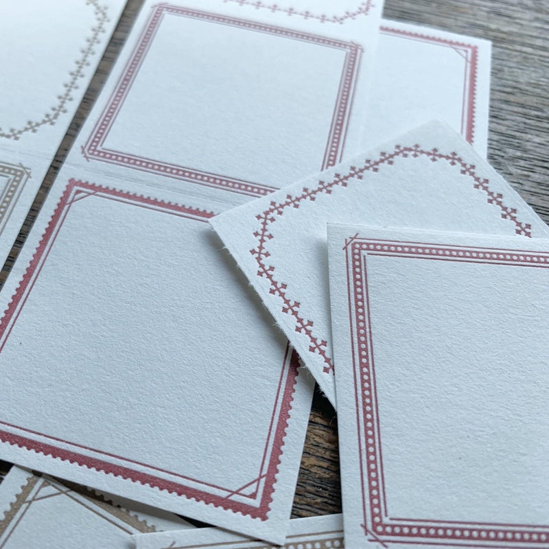 Oeda Letterpress 3 Patterns Label Book I (Red & Bronze / Blue & Black)