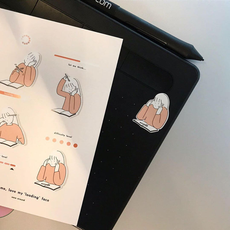 Page Loading Sticker loading face Sticker Sheet – Sumthings of Mine