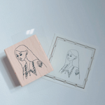 LDV Rubber Stamp: Embroidery Collar Girl
