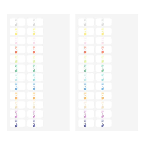 Midori Chiratto Index Labels - Number Colour