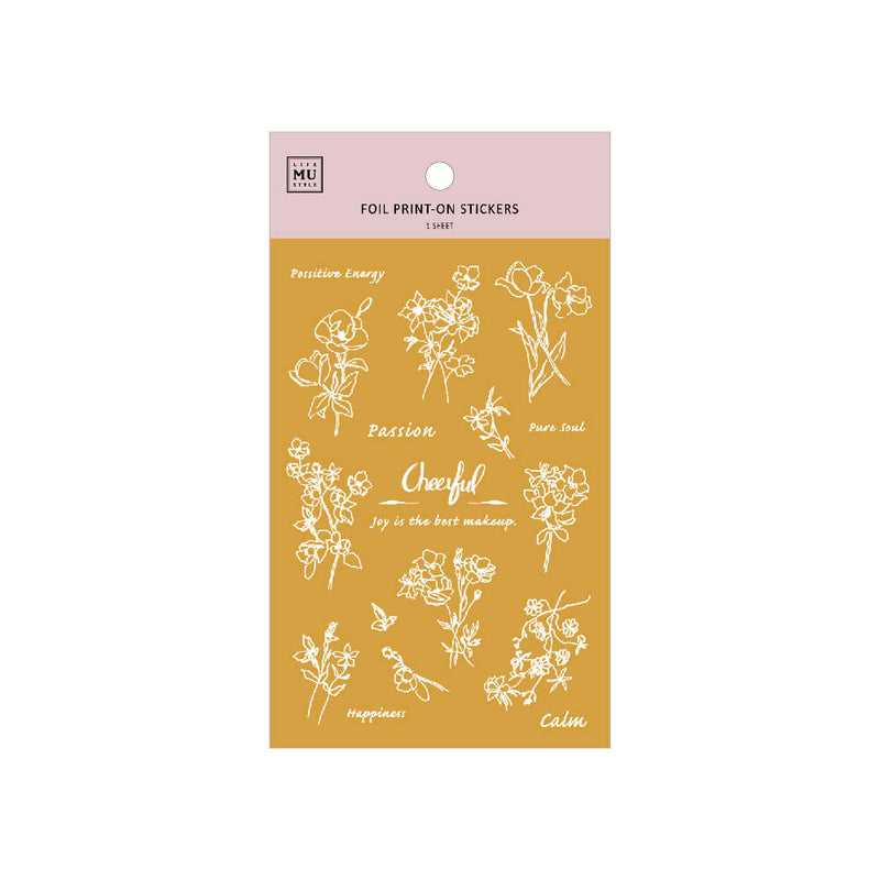 MU Gold Foil Print-On Sticker - G01-04 Botanical Series