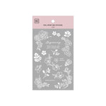 MU Silver Foil Print-On Sticker - S03 Soft Silver Flowers