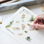 MU Gold Foil Print-On Sticker - G01-04 Botanical Series