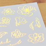 MU Gold Foil Print-On Sticker - G01-04 Botanical Series