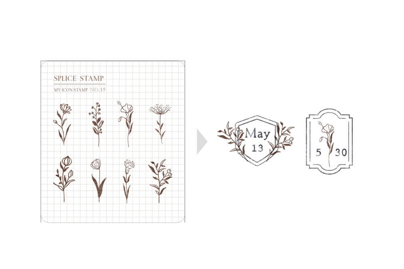 MU My Icon Clear Stamp Set - No. 15 (Flower Days)