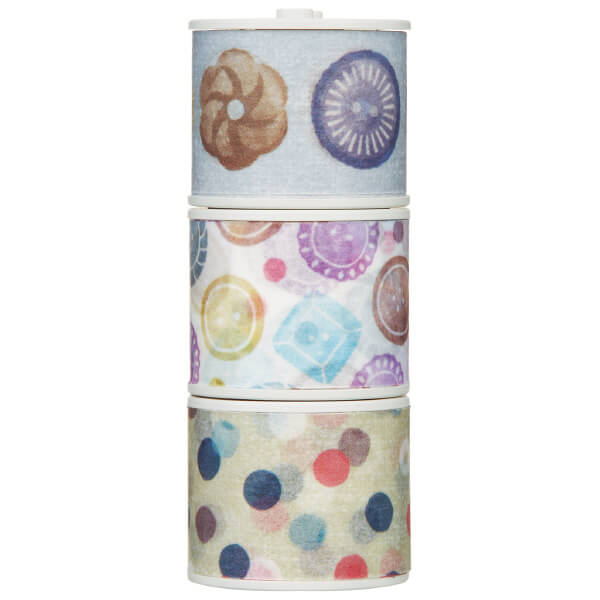 Kokuyo Bobbin: 3 in 1 Masking Tape Set (Buttons & Beads)
