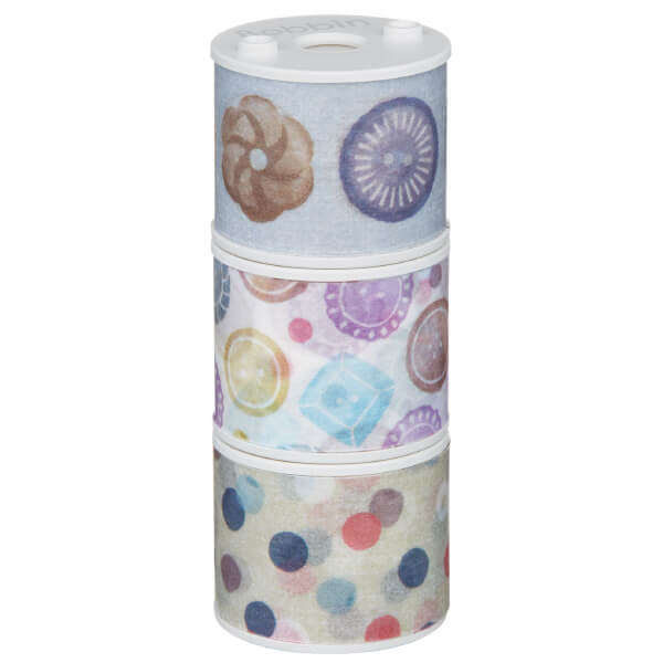Kokuyo Bobbin: 3 in 1 Masking Tape Set (Buttons & Beads)