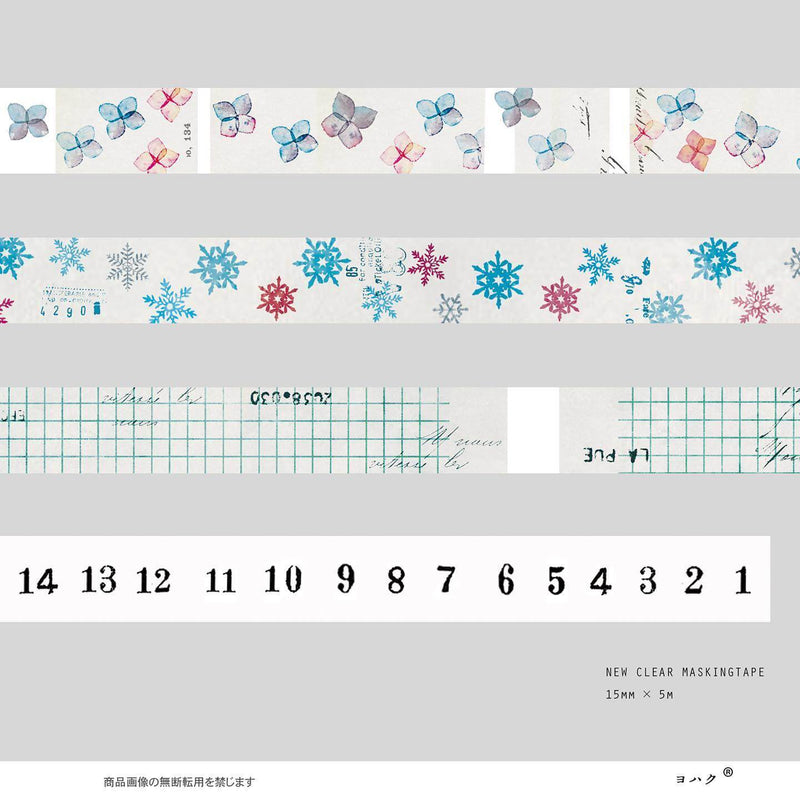 YOHAKU Clear Masking Tape | 014 Hydrangea