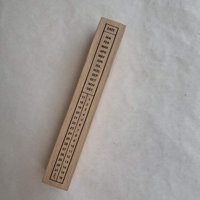 Long Calendar Rubber Stamp