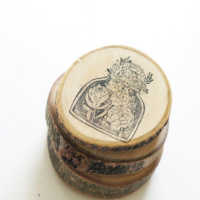 Black Milk Project Rubber Stamp - Treasure (with Raw Wood Bark Handle)