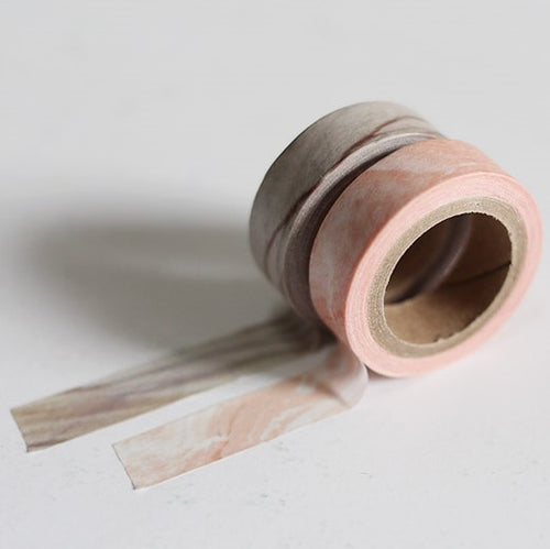 Marble Washi Tape Set - Grey & Pink