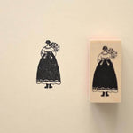 monokoto store x Akiko Okajima Rubber Stamp - Girl with Bouquet