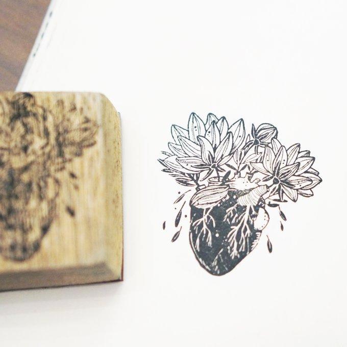 Black Milk Project Rubber Stamp - Blooming Heart