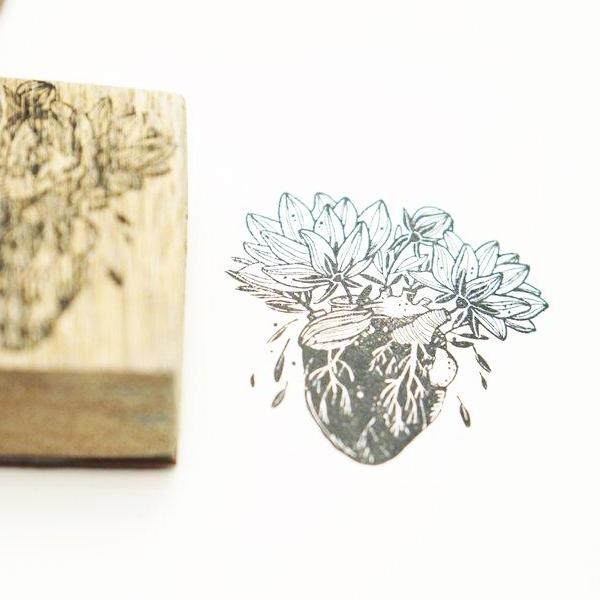 Black Milk Project Rubber Stamp - Blooming Heart