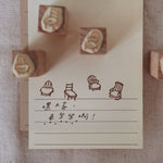 bighands handmade Rubber Stamp - Let's sit