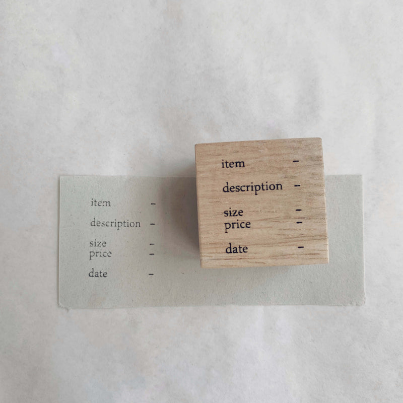 Item Description Rubber Stamp