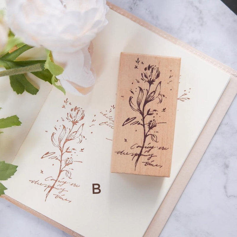 Meow Illustration Botanical Rubber Stamp Collection