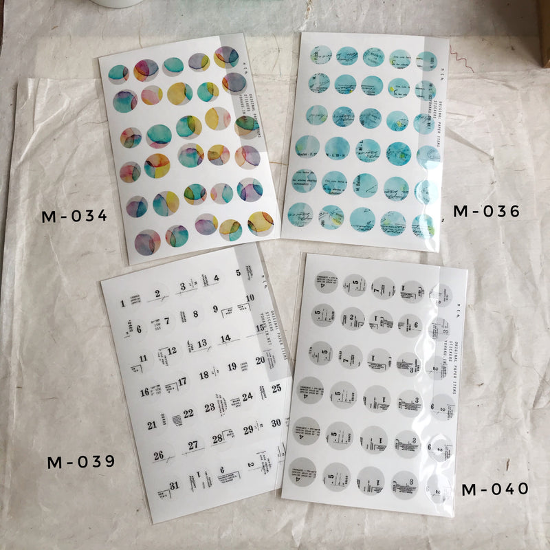 YOHAKU Round Clear Sticker | M-034/036/039/040