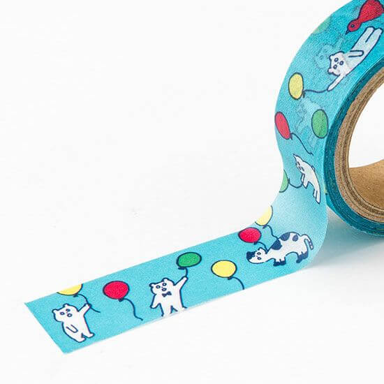 AIUEO Washi Tapes - Kuma Balloon