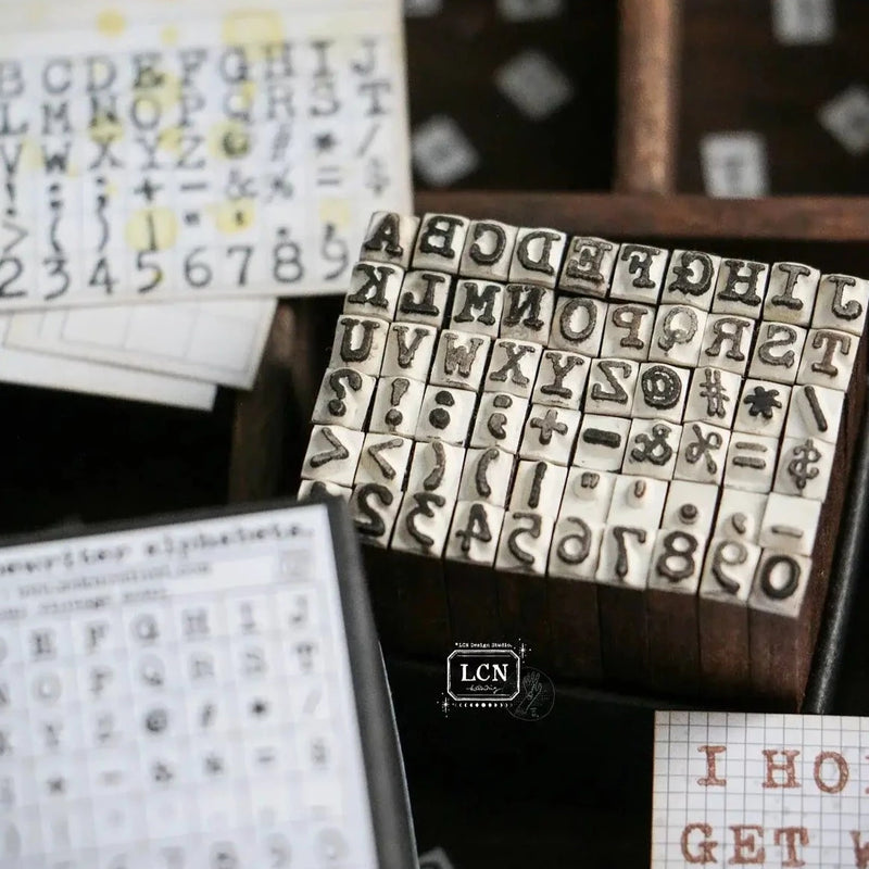 40Pcs Vintage Number Alphabet Letter Stamps Rubber typewriter 