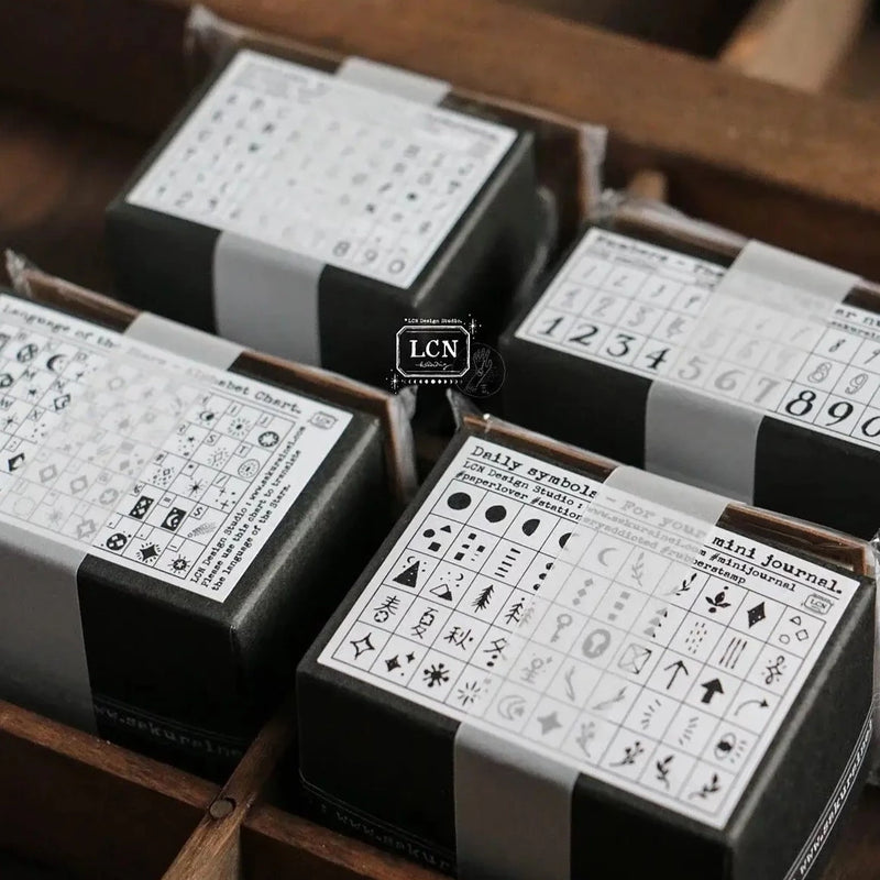 LCN DIY Mini Rubber Stamp Set - Antique Typewriter Alphabets & Numbers