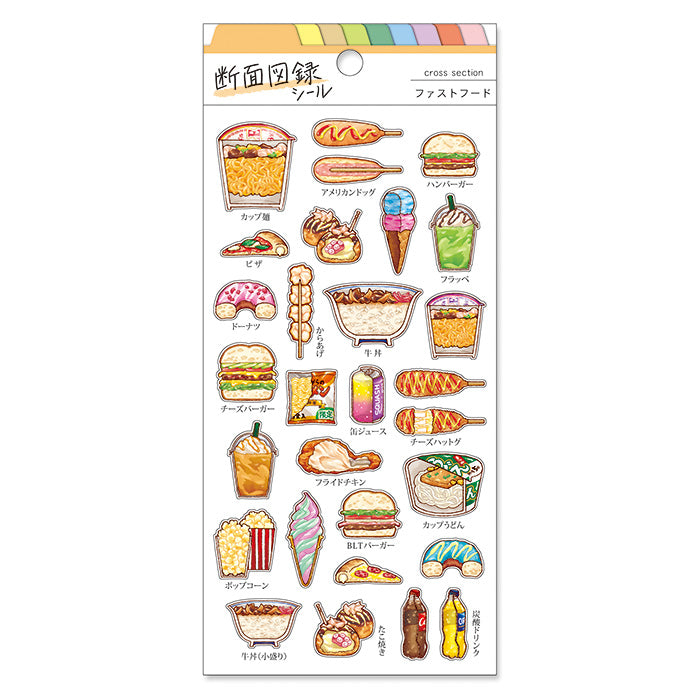 Food Cross Section Sticker - Fast Food