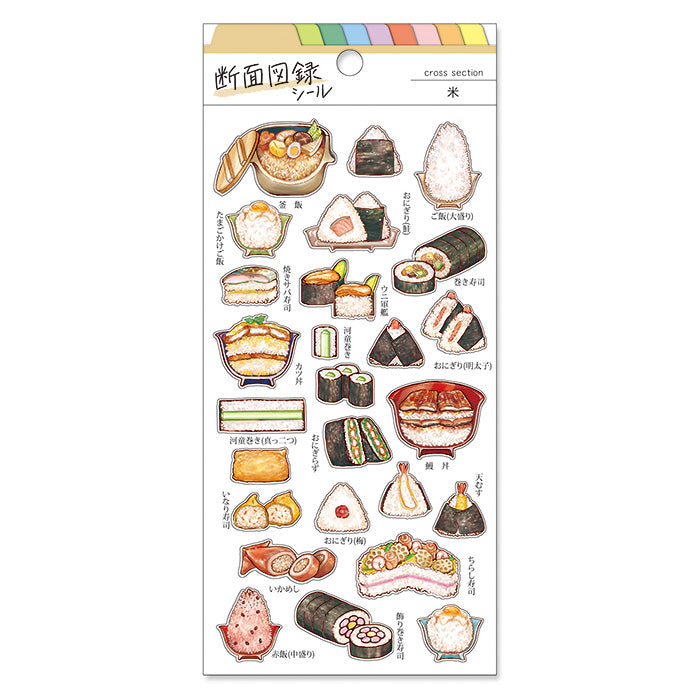 Food Cross Section Sticker - Rice