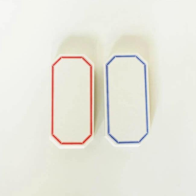 Classiky Letterpress Label Cards (Red/Blue)