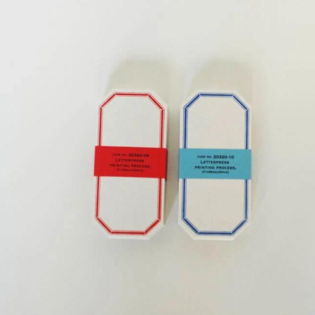 Classiky Letterpress Label Cards (Red/Blue)